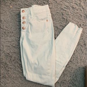 high rise white rockstar jeggings